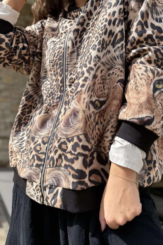 Laundry B Suko Suedette Bomber Jacket Animal /10 =
